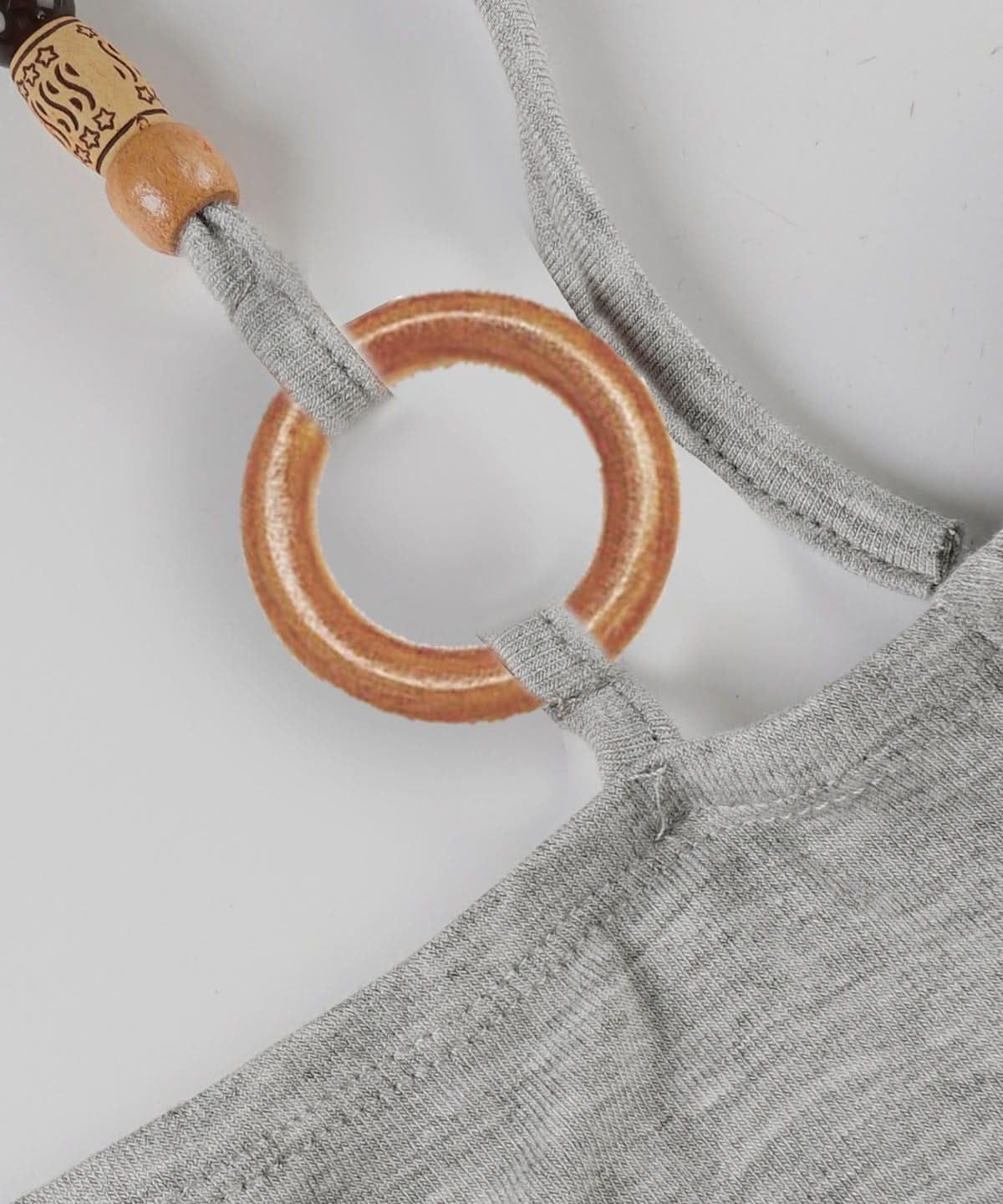 Autumn Breeze: Chic Ruched Off-Shoulder Halter Top with Boho O-Rings