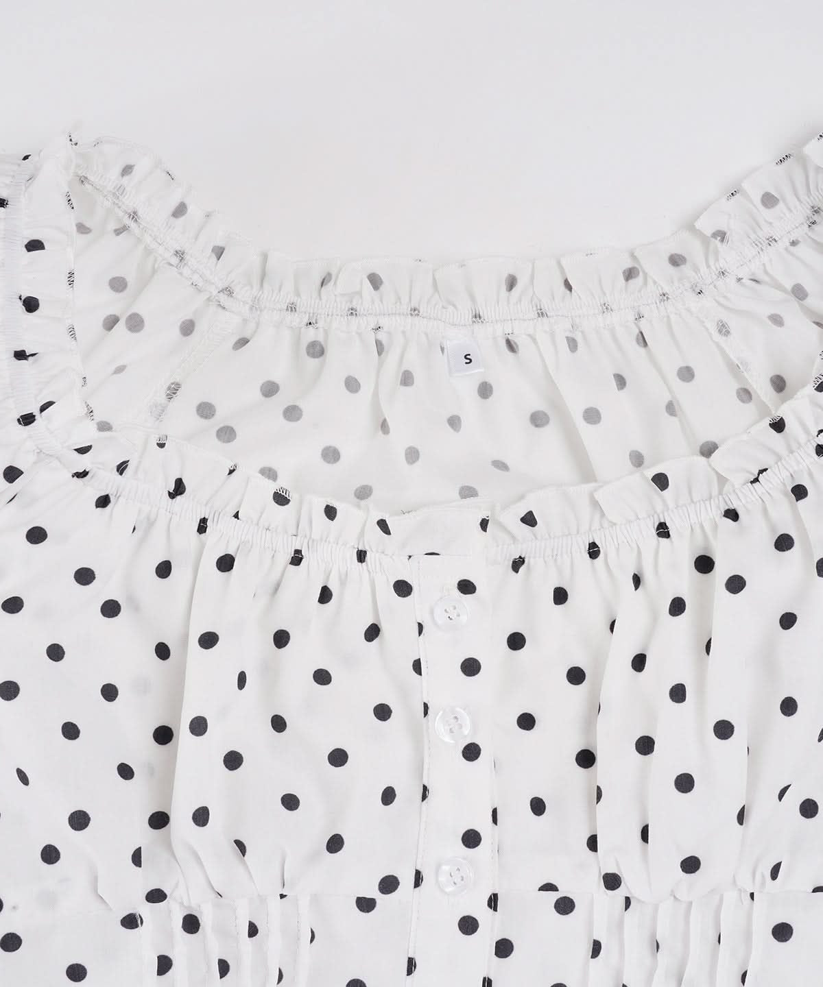 Darling White Polka Dot Puff Sleeve Blouse - Chic Button-Front Ruffle Top