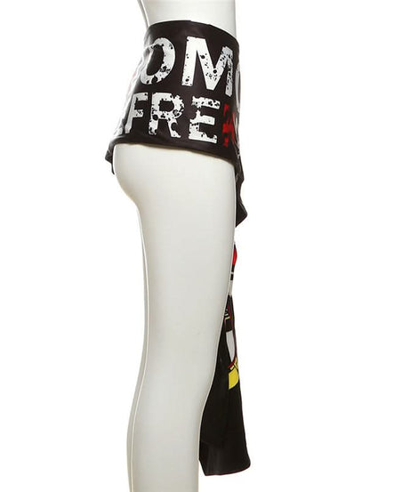 Martine Rose-Inspired Graphic Scarf-Belt Shorts – Edgy Fall Party Essential for Women