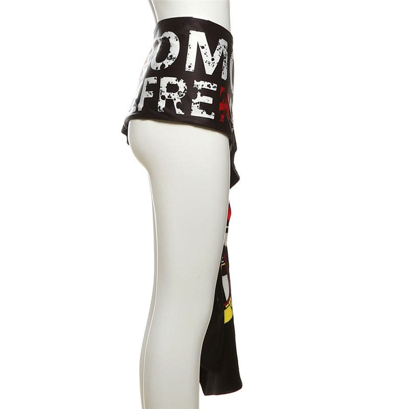 Martine Rose-Inspired Graphic Scarf-Belt Shorts – Edgy Fall Party Essential for Women