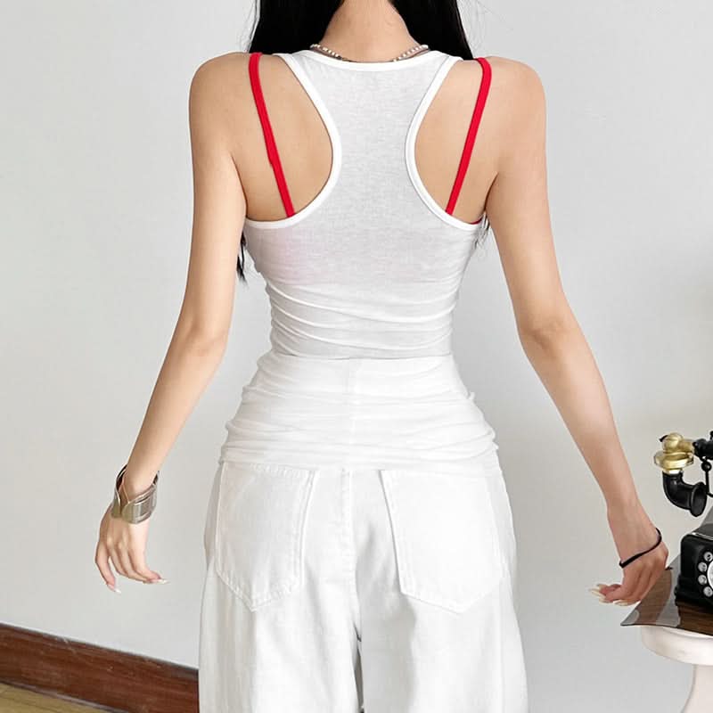 Edgy Rhinestone Cross Tank Top | Y2K Glam for Fall & Halloween Parties