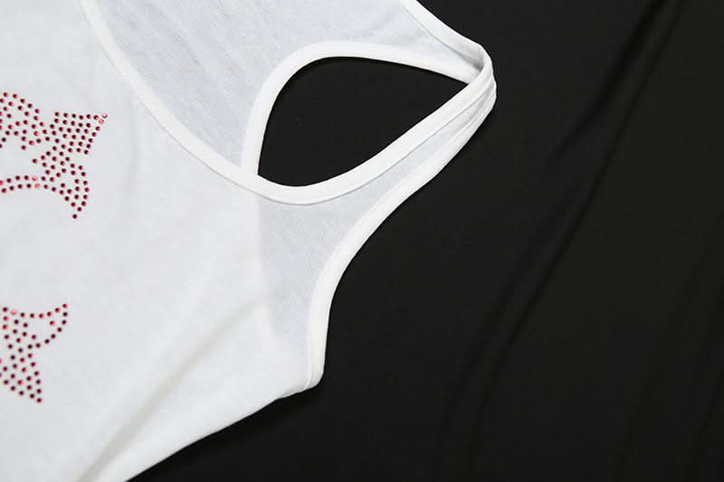 Edgy Rhinestone Cross Tank Top | Y2K Glam for Fall & Halloween Parties