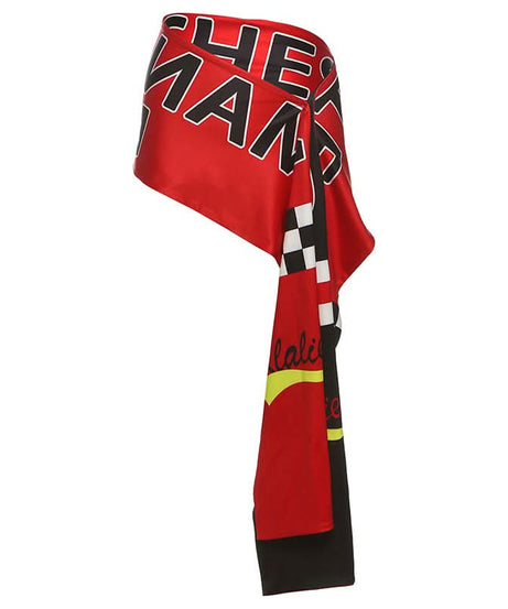 Edgy Reversible Graphic Letter & Racing Check Statement Sash Belt - Fall's Boldest Accessory