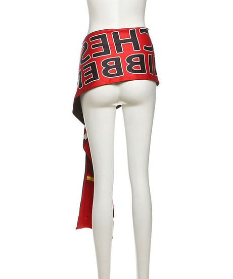 Edgy Reversible Graphic Letter & Racing Check Statement Sash Belt - Fall's Boldest Accessory