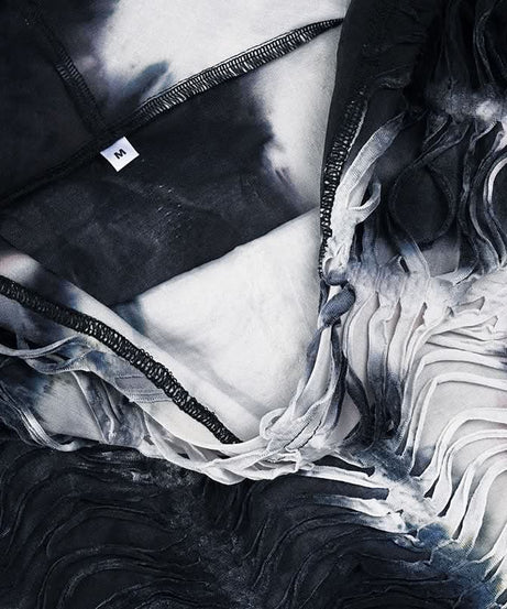 Edgy Grunge Tie-Dye Distressed Hooded Crop Top - Your Fall Fashion Statement