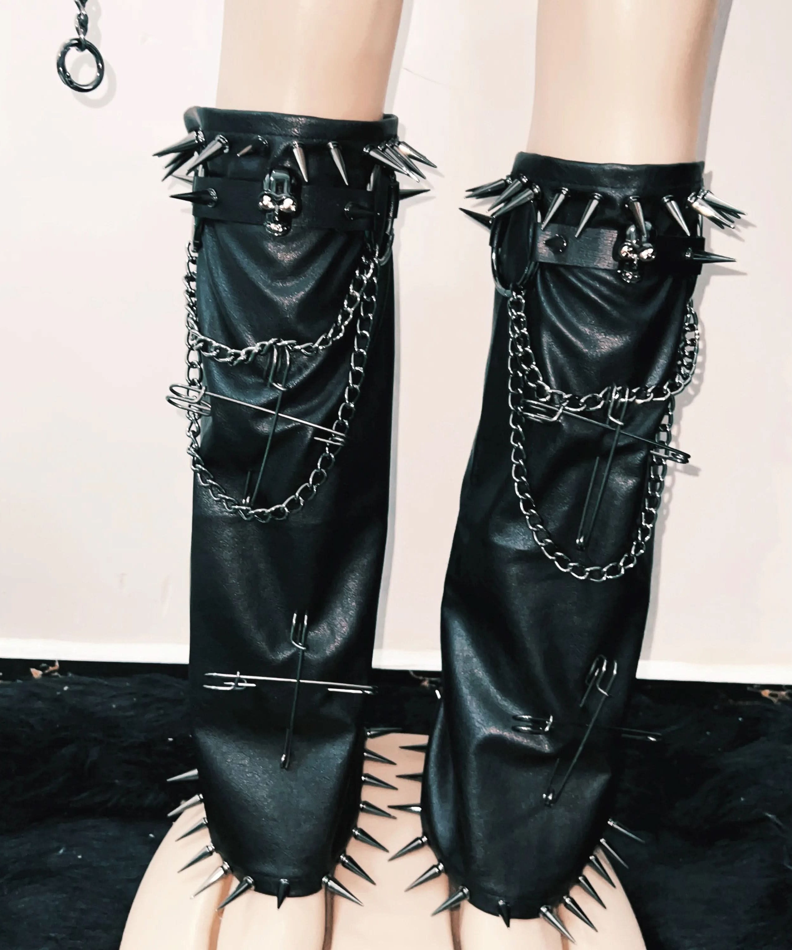 Unleash Your Power: Spiked Gothic Harness & Skirt Ensemble - Ultimate Halloween & Festival Outfit for Women