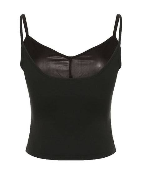 Edgy Glam V-Neck Metallic Lace Patchwork Cami Top - Your Fall 2025 Statement Piece