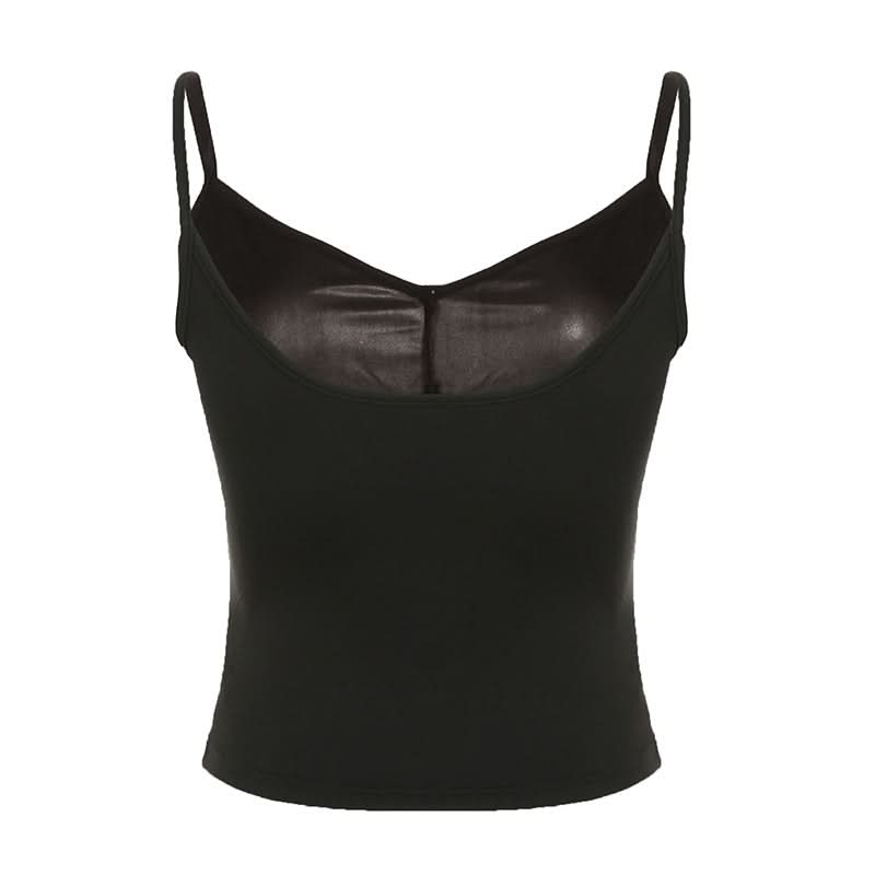 Edgy Glam V-Neck Metallic Lace Patchwork Cami Top - Your Fall 2025 Statement Piece