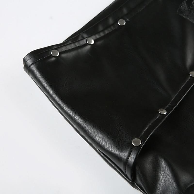 Command Attention: Women's Edgy Faux Leather Buckle Shorts - Y2K Punk Fall Style