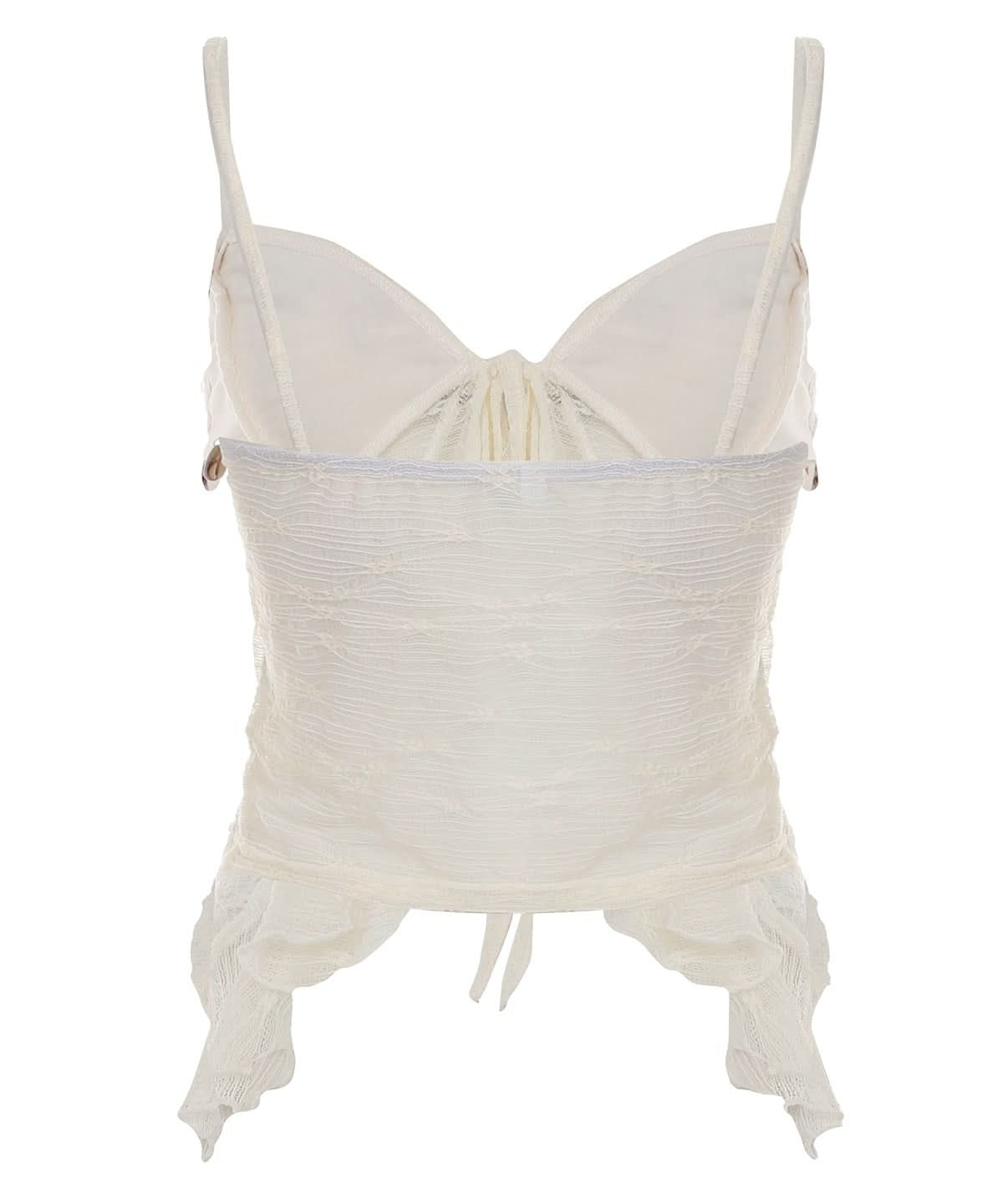 Dreamy Boho Shell Charm Cami Top – Ruffled Self-Tie Backless for Fall Getaways & Resort Chic