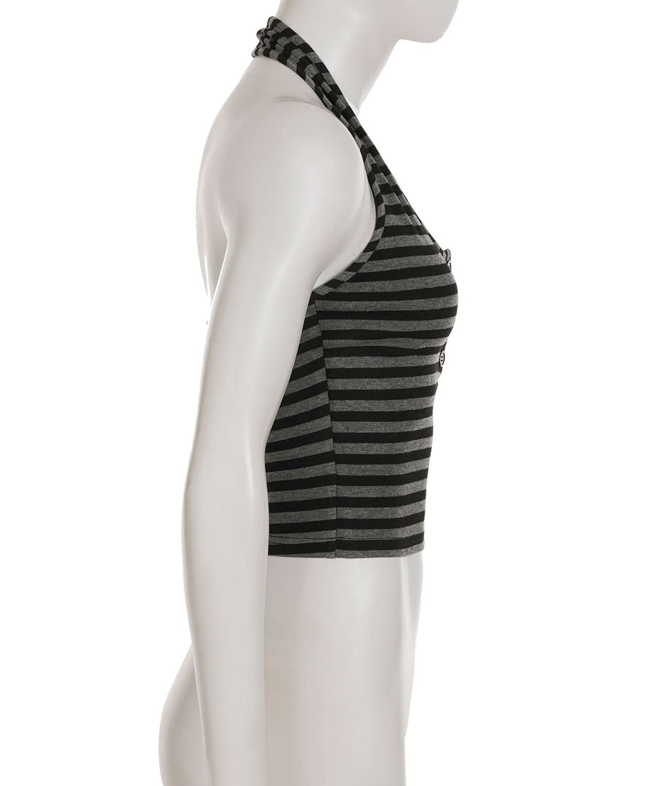 Chic Striped Halter Button-Front Top – Your Essential Fall 2025 Layering Piece