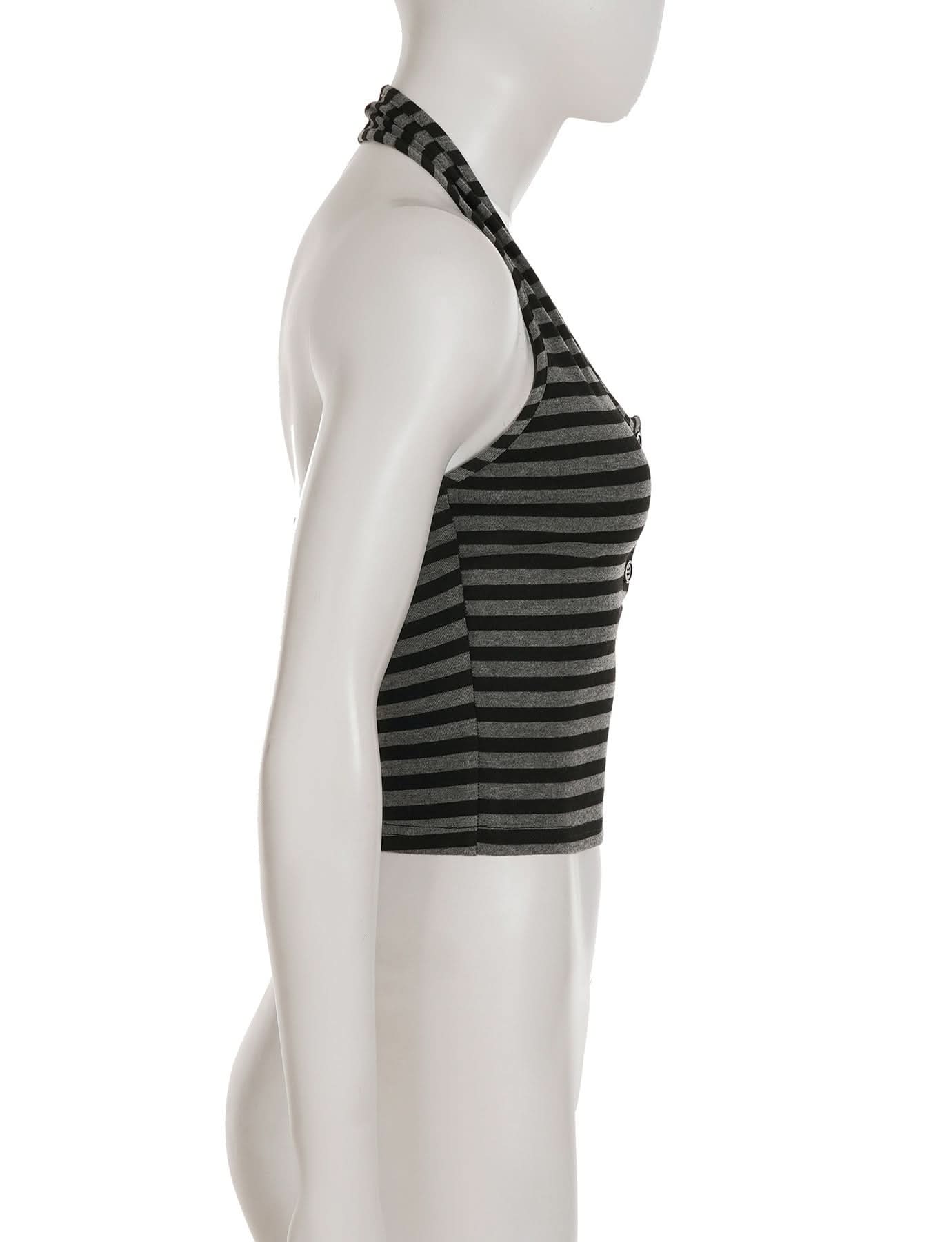 Chic Striped Halter Button-Front Top – Your Essential Fall 2025 Layering Piece