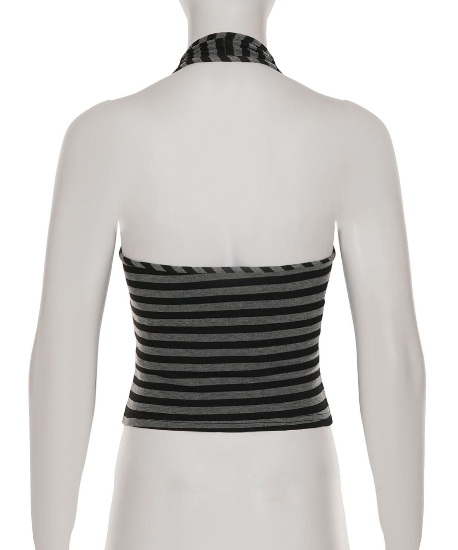 Chic Striped Halter Button-Front Top – Your Essential Fall 2025 Layering Piece