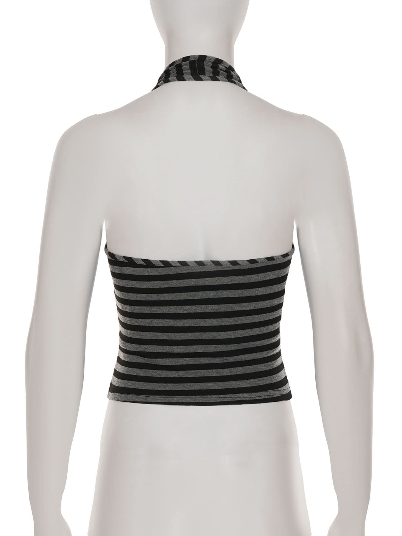 Chic Striped Halter Button-Front Top – Your Essential Fall 2025 Layering Piece