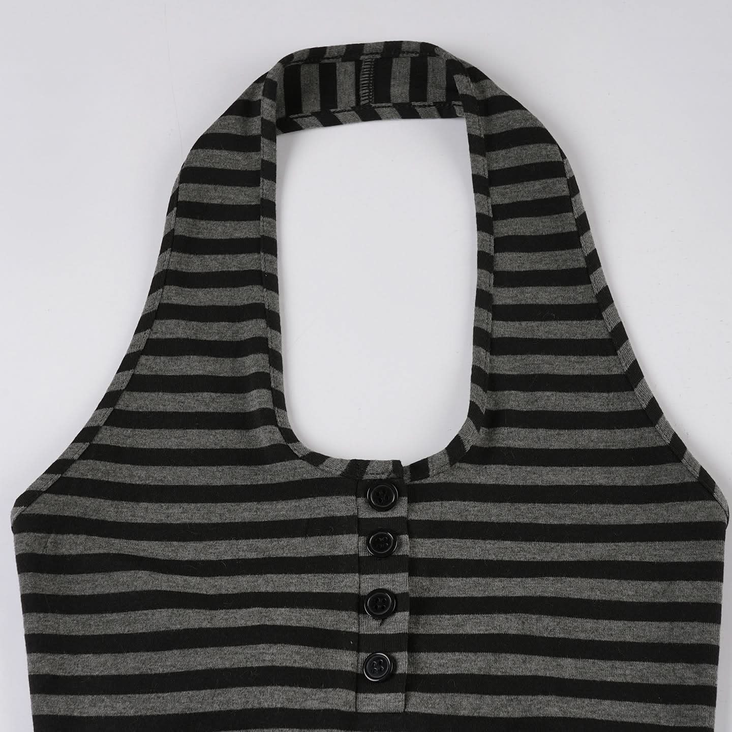 Chic Striped Halter Button-Front Top – Your Essential Fall 2025 Layering Piece