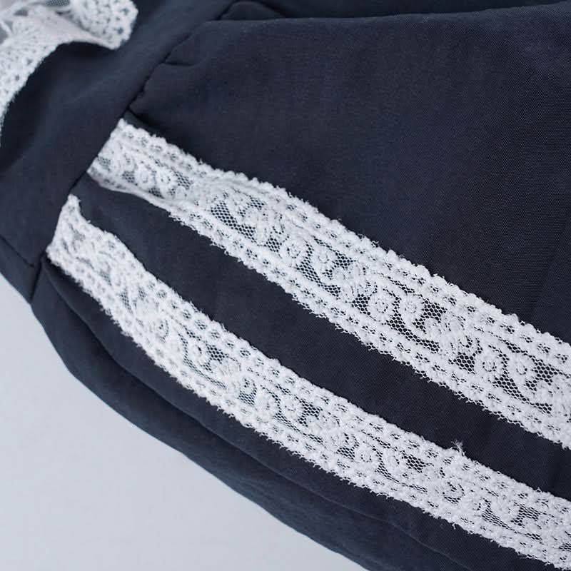 Retro-Chic '98' Navy Lace Trim Drawstring Shorts - Women's Cozy Loungewear & Athleisure