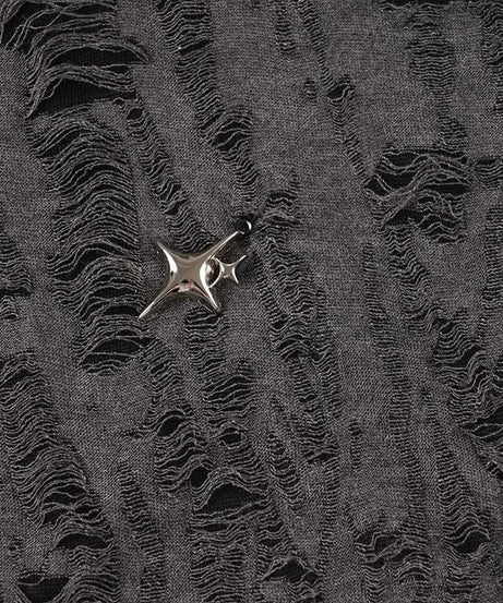 Edgy Asymmetric Distressed Halter Crop Top - Your Bold Fall & Night Out Statement
