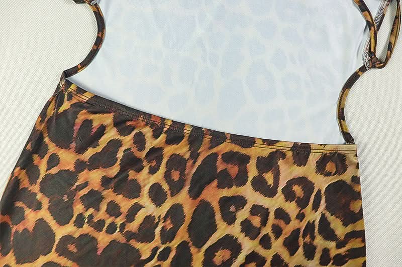 Fall's Fiercest Look: Leopard Print Halter Maxi Dress with Keyhole Cutout