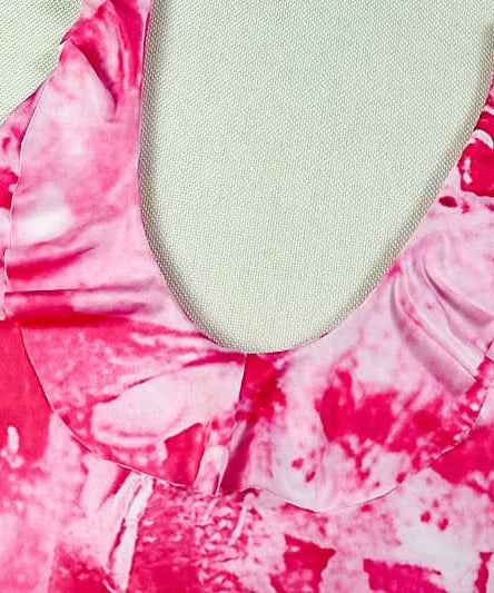 Vibrant Pink Tie-Dye Halter Midi Dress | Asymmetrical Ruffle Hem for Fall Parties & Resort Getaways