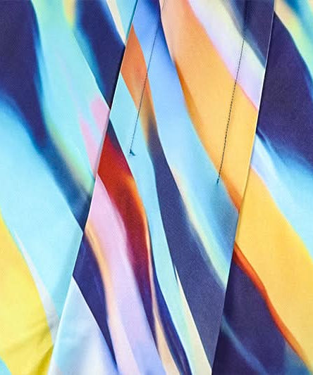 Vibrant Abstract Swirl Strapless Maxi Dress | Cutout Bust & Resort Ready for Your Winter Getaway