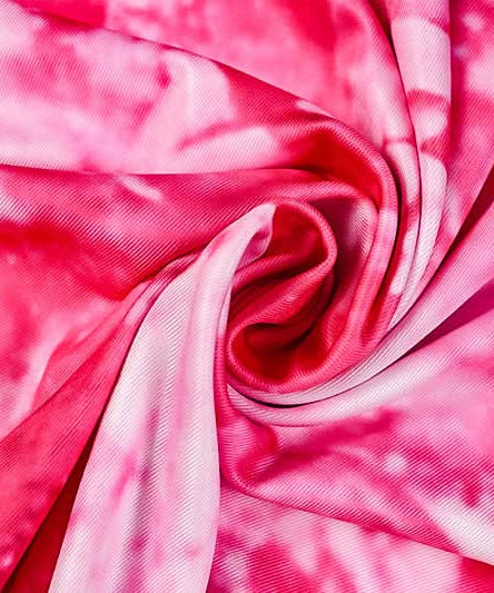 Vibrant Pink Tie-Dye Halter Midi Dress | Asymmetrical Ruffle Hem for Fall Parties & Resort Getaways