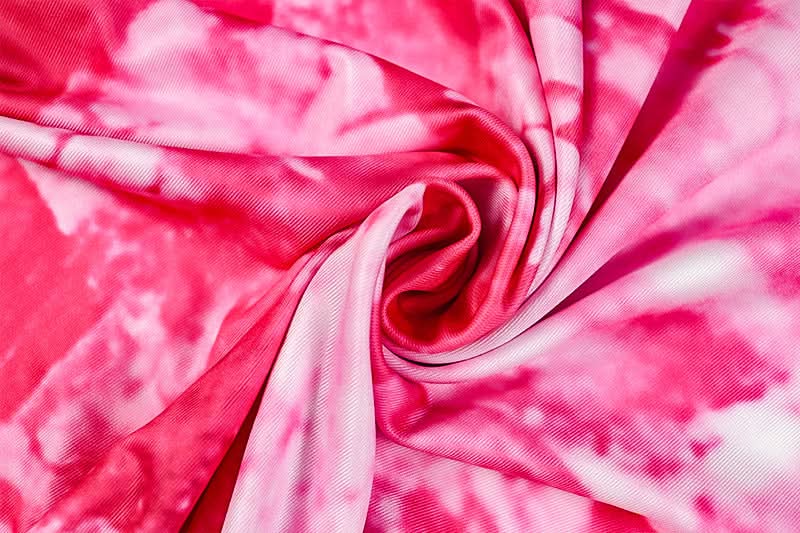 Vibrant Pink Tie-Dye Halter Midi Dress | Asymmetrical Ruffle Hem for Fall Parties & Resort Getaways