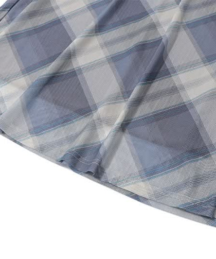 Fall Chic & Cozy: American Plaid Halter Maxi Dress with Delicate Lace V-Neck