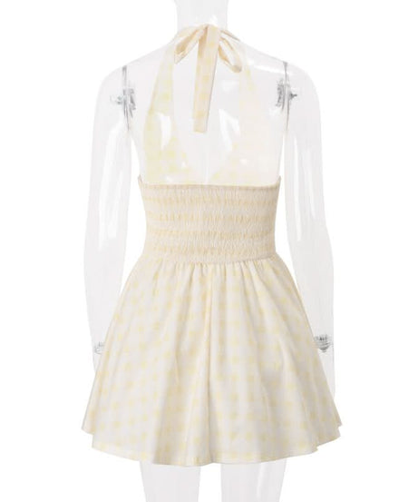 Sweetheart Polka Dot Halter Mini Dress - Your Chic Getaway Essential