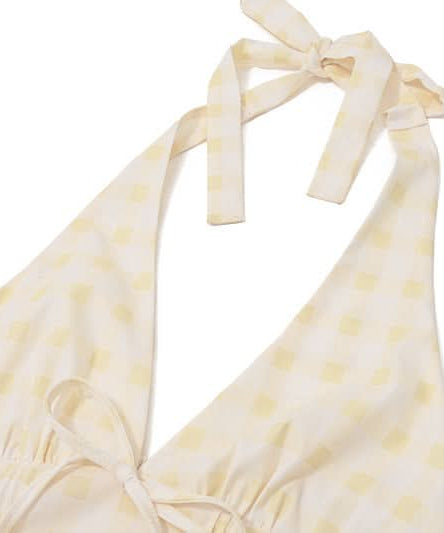 Sweetheart Polka Dot Halter Mini Dress - Your Chic Getaway Essential