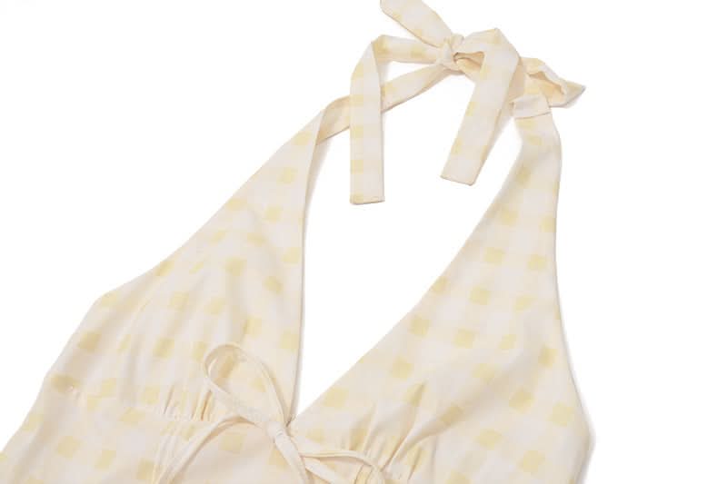 Sweetheart Polka Dot Halter Mini Dress - Your Chic Getaway Essential