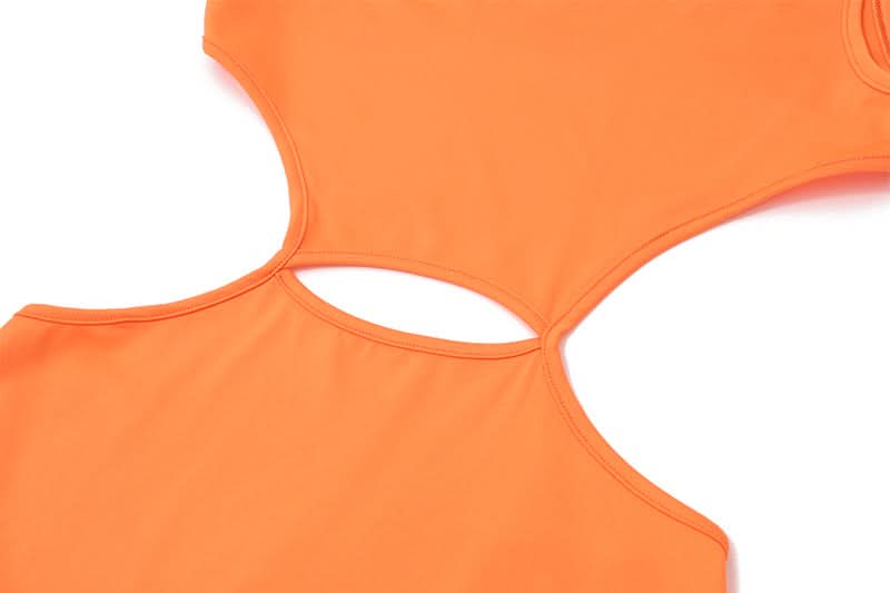 Radiant Orange Cut-Out Mermaid Maxi Dress - Fall Events & Chic Getaways