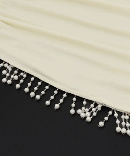 Autumn Allure: Mocha Halter Ruched Mini Dress with Beaded Fringe Hem – Perfect for Fall & Holiday Nights