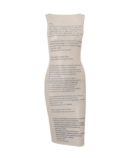 Autumn Narrative: Literary Text Print Sleeveless Midi Dress