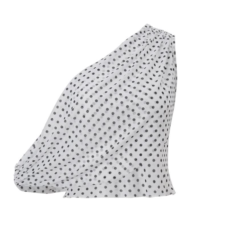 Fall-Ready Glam: Chic One-Shoulder Polka Dot Mesh Top – Perfect for Festive Season Style
