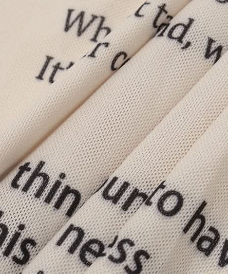 Autumn Narrative: Literary Text Print Sleeveless Midi Dress