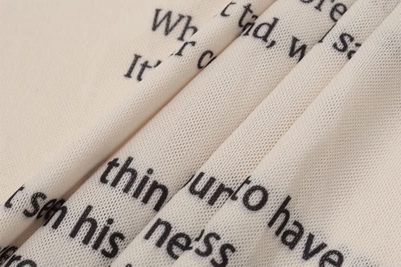 Autumn Narrative: Literary Text Print Sleeveless Midi Dress