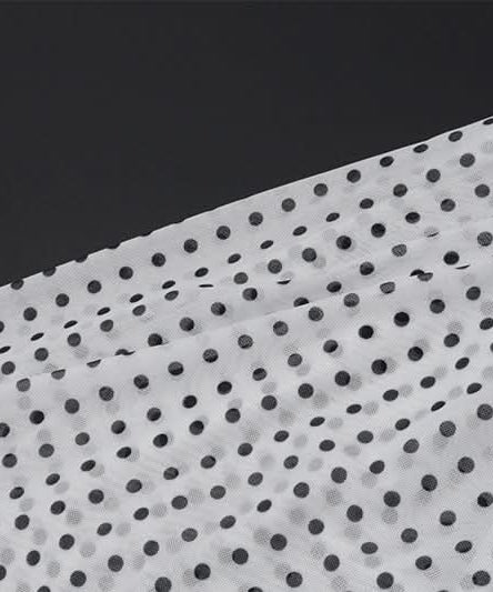 Fall-Ready Glam: Chic One-Shoulder Polka Dot Mesh Top – Perfect for Festive Season Style