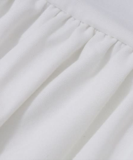 Flirty White Tube Mini Dress with Pink Lace & Bow - Tiered Ruffle Skirt for Parties & Vacations