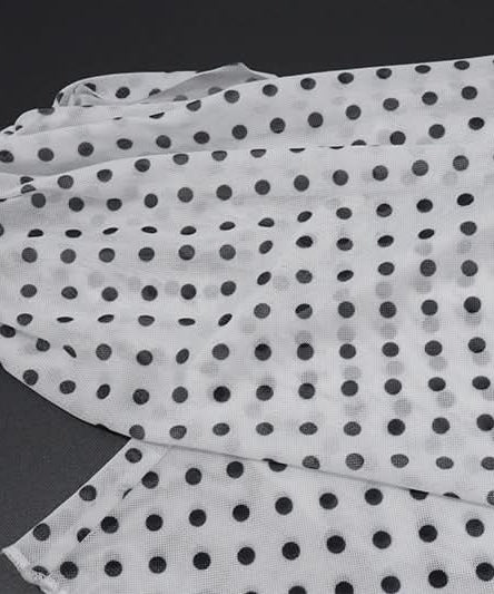 Fall-Ready Glam: Chic One-Shoulder Polka Dot Mesh Top – Perfect for Festive Season Style