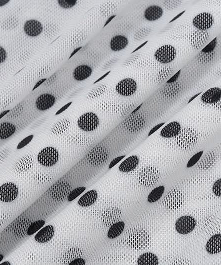 Fall-Ready Glam: Chic One-Shoulder Polka Dot Mesh Top – Perfect for Festive Season Style