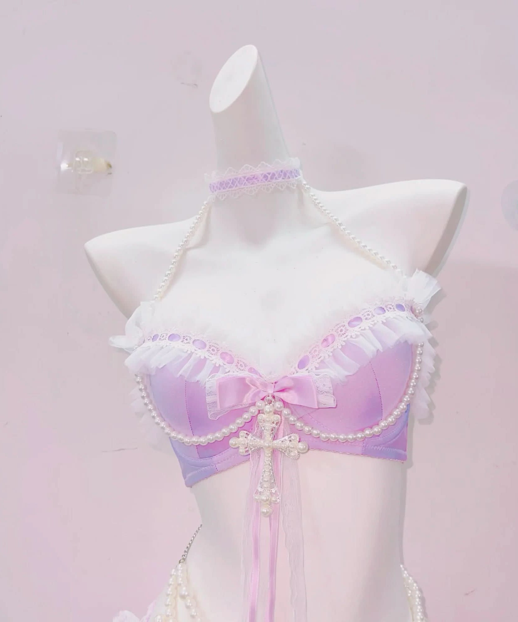 Enchanting Lavender Pearl & Lace Fantasy Lingerie Set | Autumn Boudoir Dream