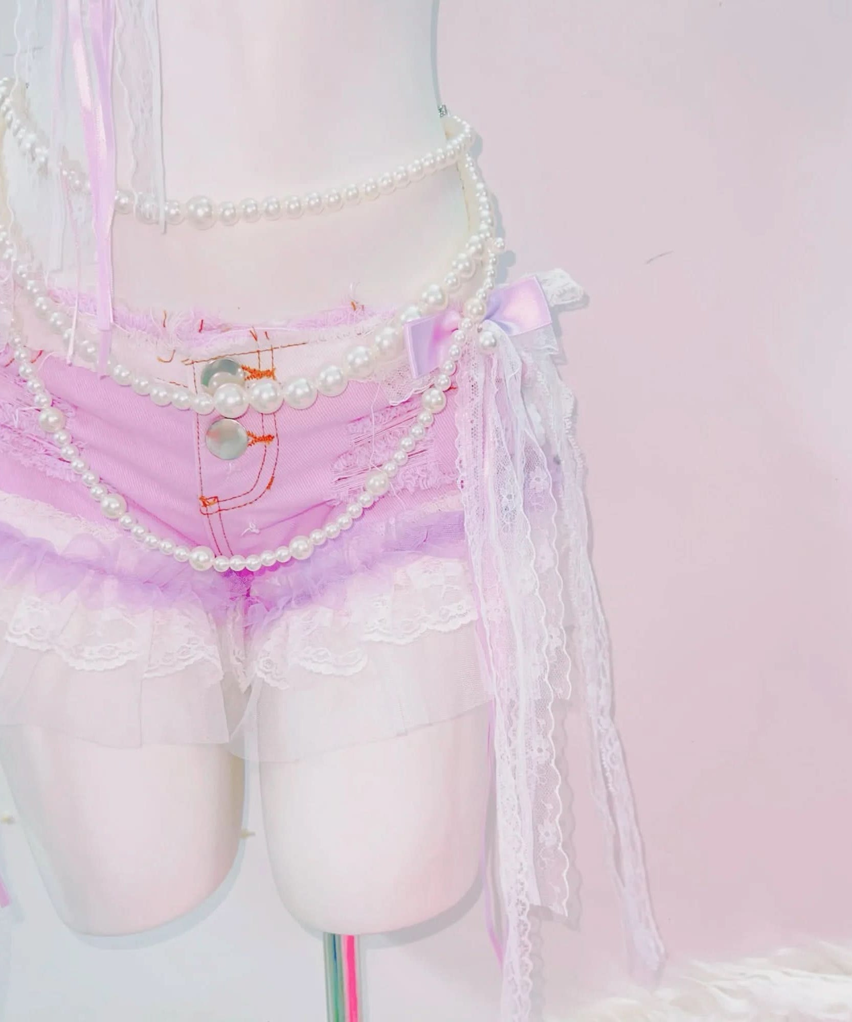 Enchanting Lavender Pearl & Lace Fantasy Lingerie Set | Autumn Boudoir Dream