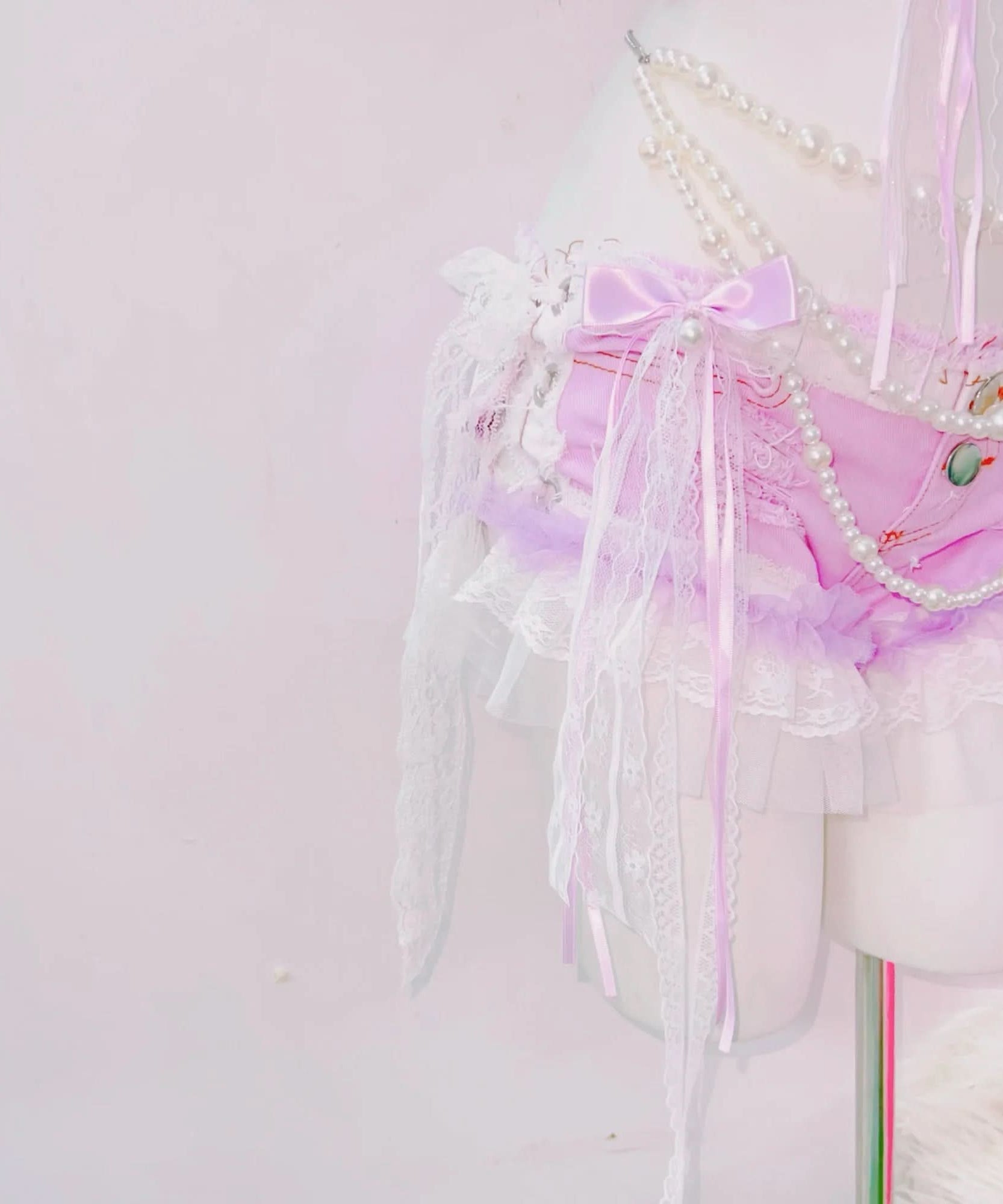 Enchanting Lavender Pearl & Lace Fantasy Lingerie Set | Autumn Boudoir Dream