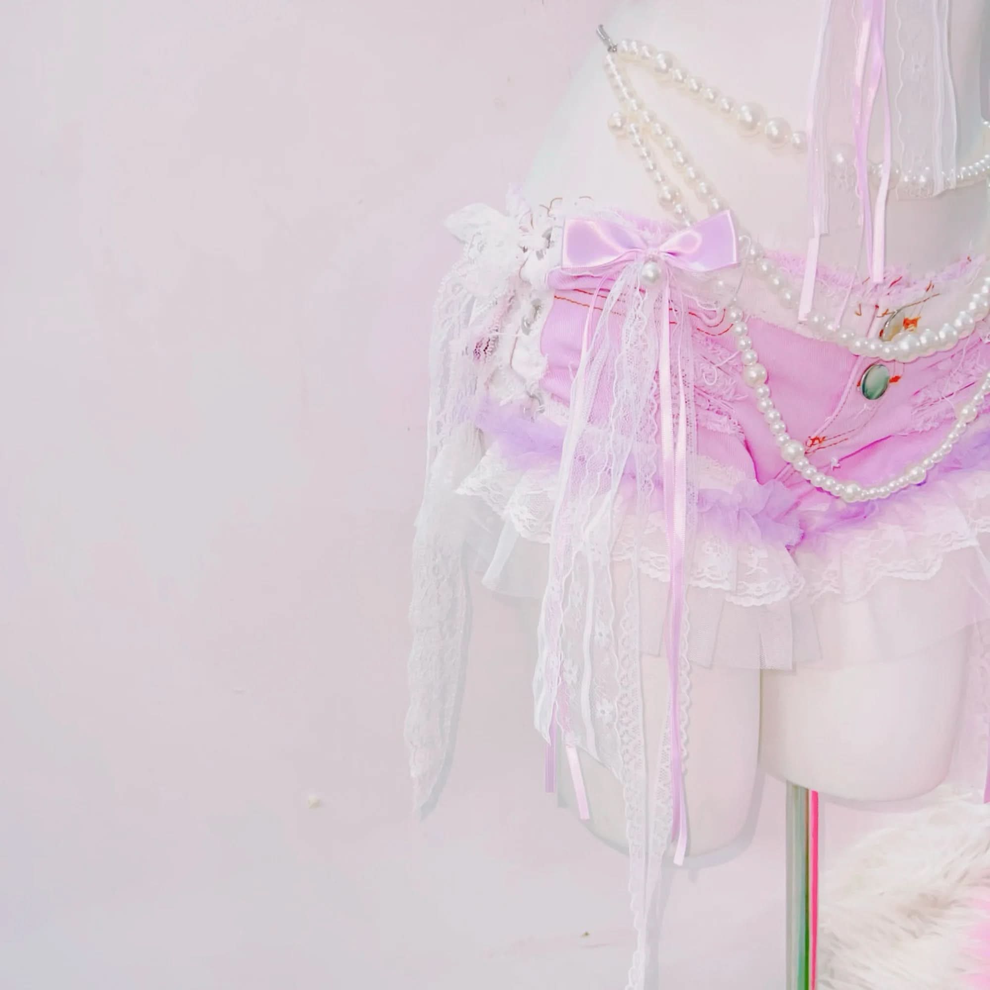 Enchanting Lavender Pearl & Lace Fantasy Lingerie Set | Autumn Boudoir Dream