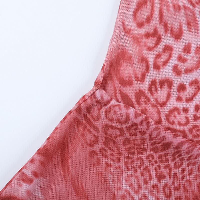 Chic Pink Leopard Halter Maxi Dress | Cowl Neck Fall Event Statement