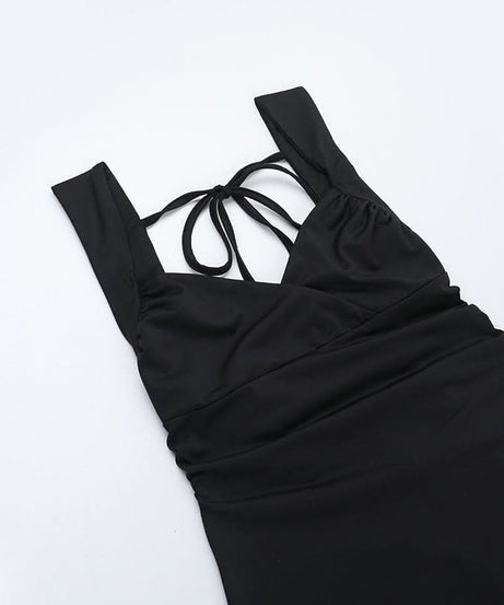 Chic Black Sweetheart Self-Tie Maxi Dress | Elegant Fall & Holiday Party Gown for Women