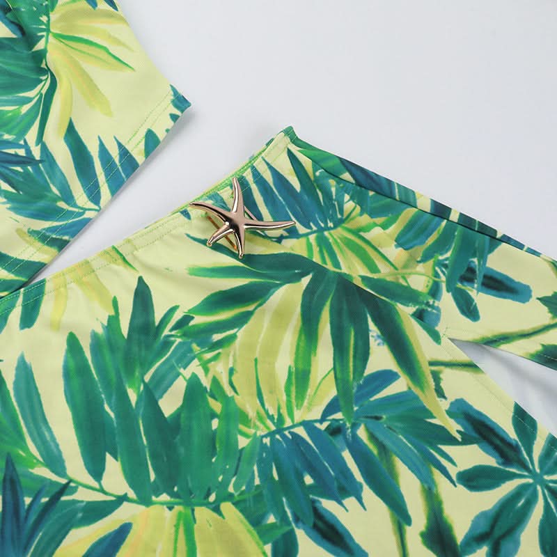 Tropical Oasis One-Shoulder Cutout Maxi Dress - Your Chic Winter Escape & Resort Wear