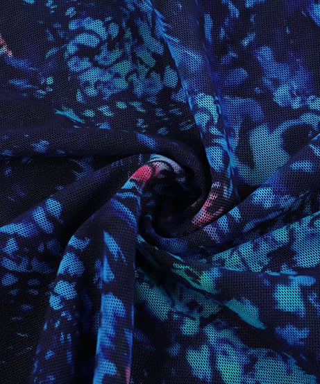 Electric Blue Abstract Print Backless Tube Mini Dress - Slay Fall Parties & Nights Out