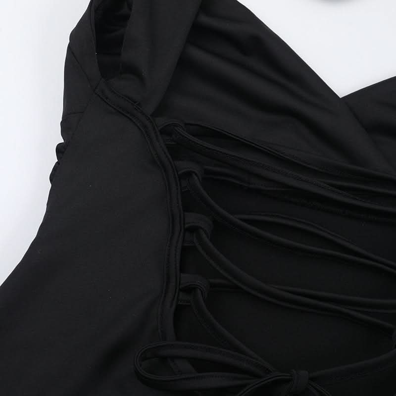 Chic Black Sweetheart Self-Tie Maxi Dress | Elegant Fall & Holiday Party Gown for Women