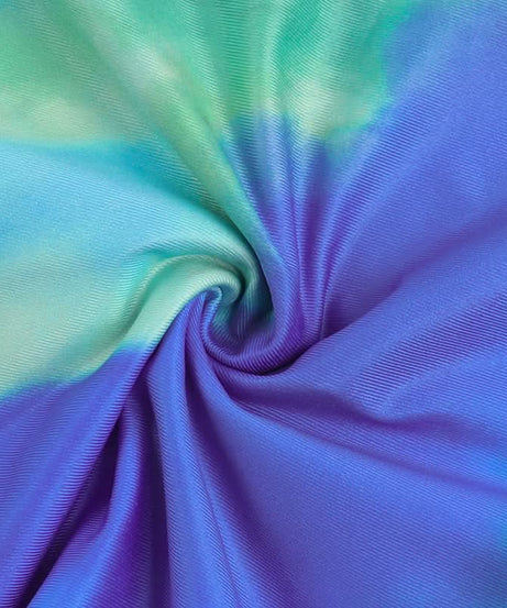 Vibrant Blue Green Ruffle Maxi Dress with Side Slits & Self-Tie - Your Perfect Holiday Escape Essential